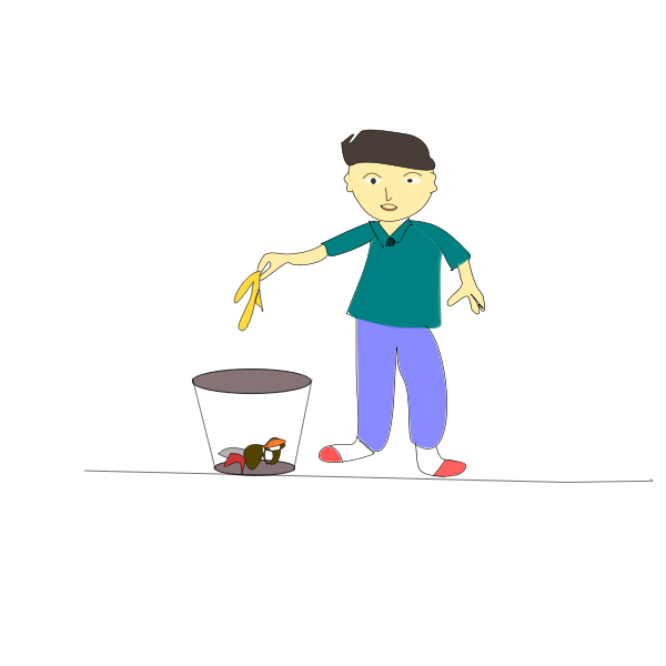 SVG Guy throwing banana peel