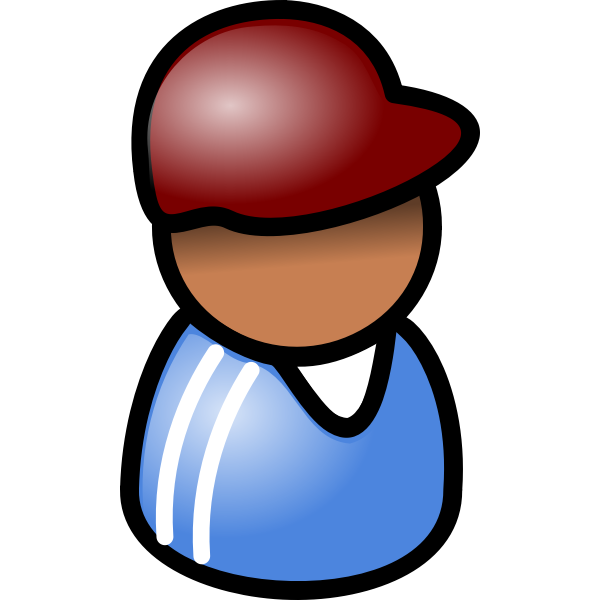SVG Guy with cap telephone operator icon vector clip art