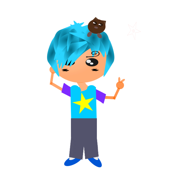 SVG Guy with cat on head