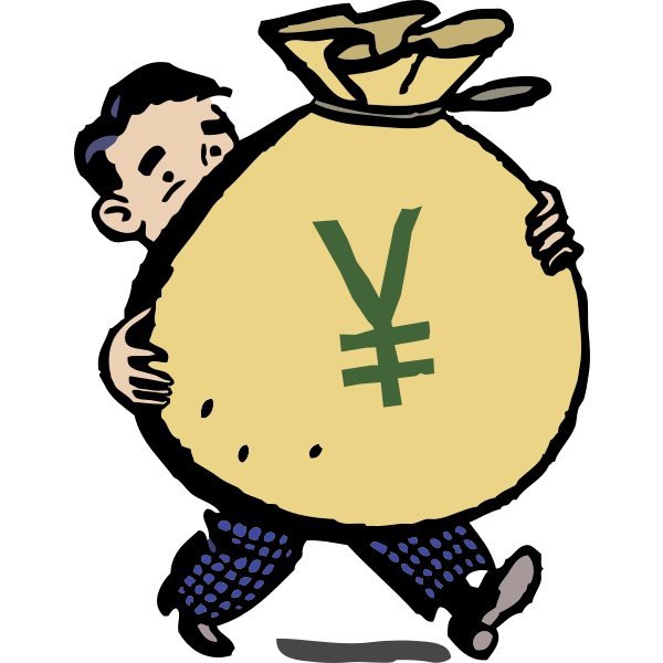 SVG Guy with yen bag