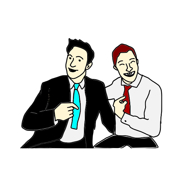 SVG Guys smiling and pointing