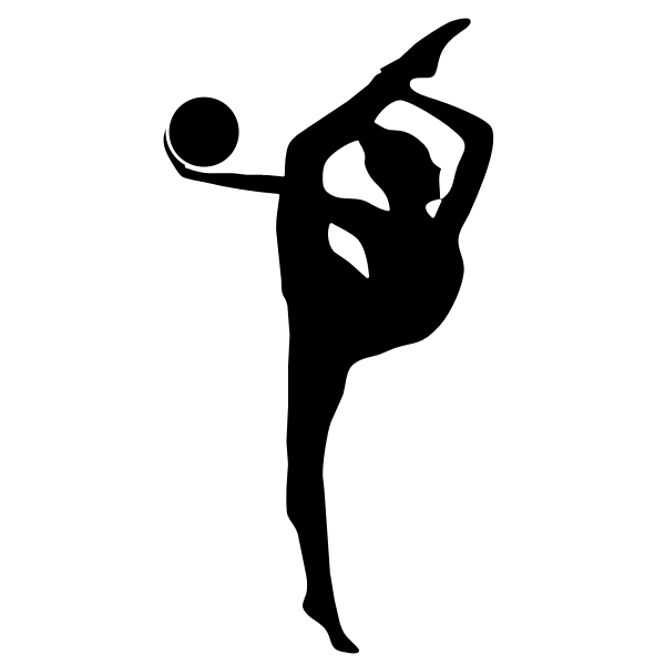 SVG Gymnastics performer with a red ball vector image