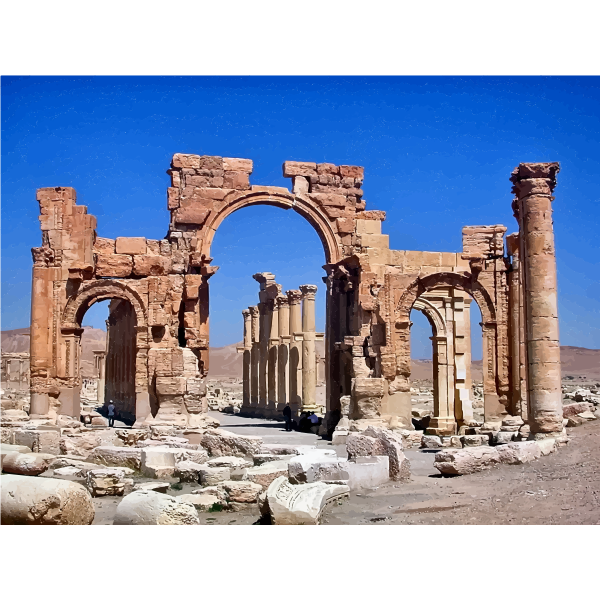 SVG Hadrian Gate Palmyra vector image