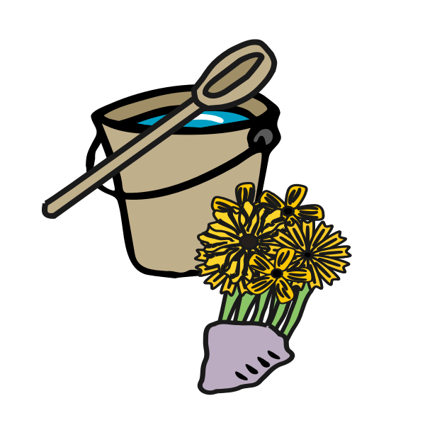 SVG Hakamairi bucket and flowers