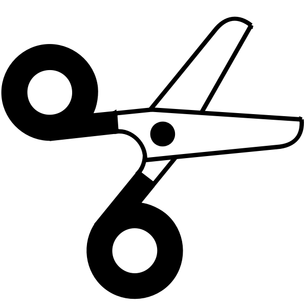 SVG Half-open scissors vector graphics