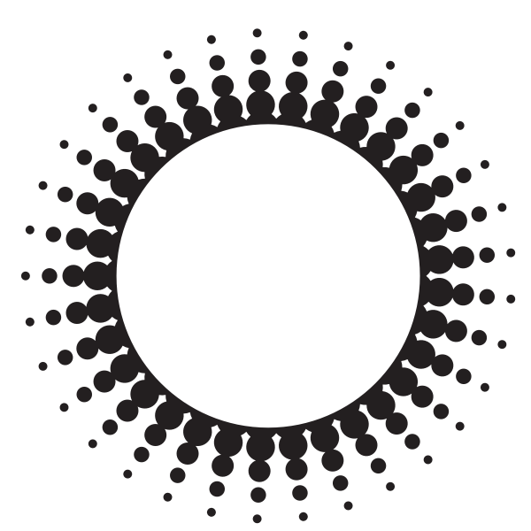 SVG Halftone white circle