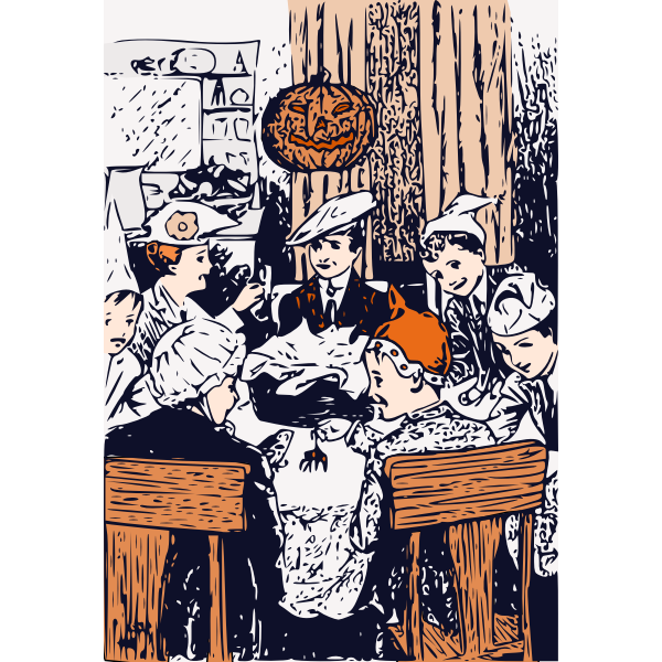 SVG Halloween at Merryvale scene vector image