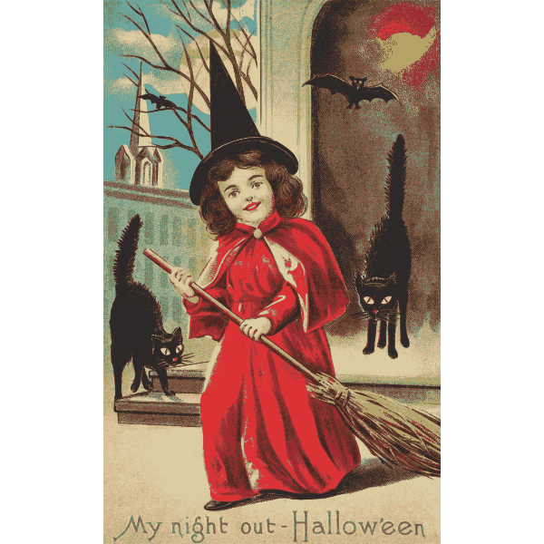 SVG Halloween card drawing