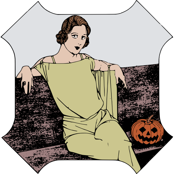 SVG Halloween lady image