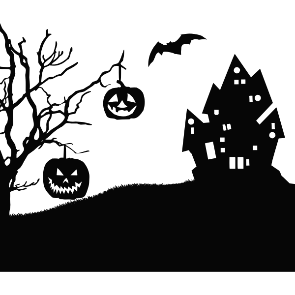 SVG Halloween Landscape Silhouette