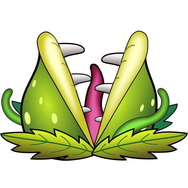 SVG Halloween monster plant vector drawing