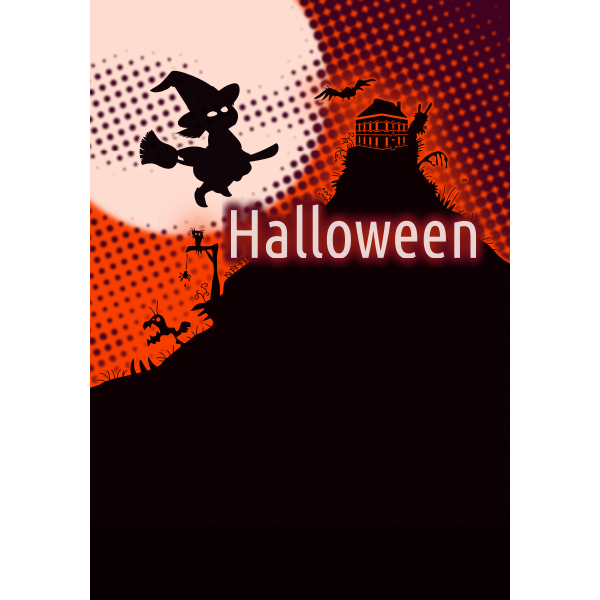 SVG Halloween poster with background