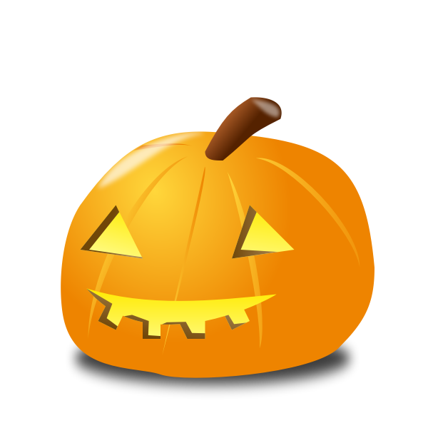 SVG Halloween pumpkin with light vector drawing