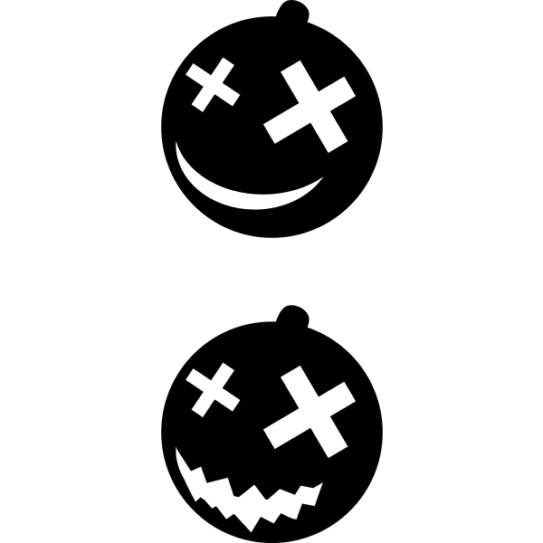 SVG Halloween pumpkins black and white vector clip art