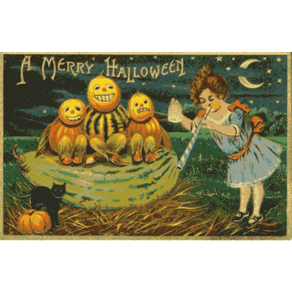 SVG Halloween retro card