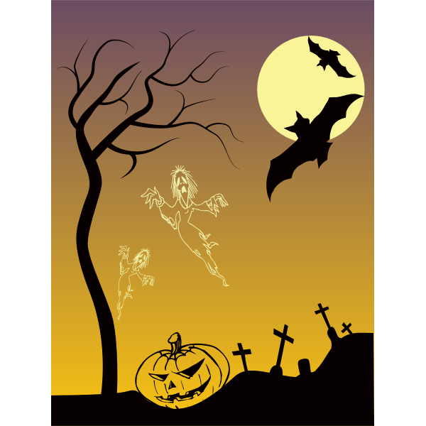 SVG Halloween scene