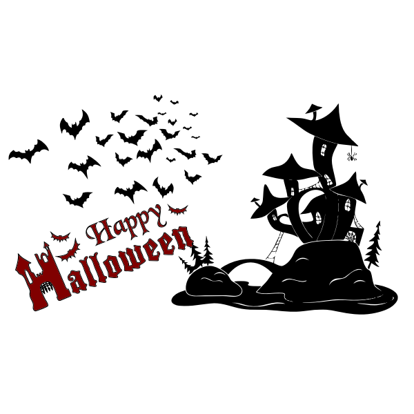 SVG Halloween scene silhouette