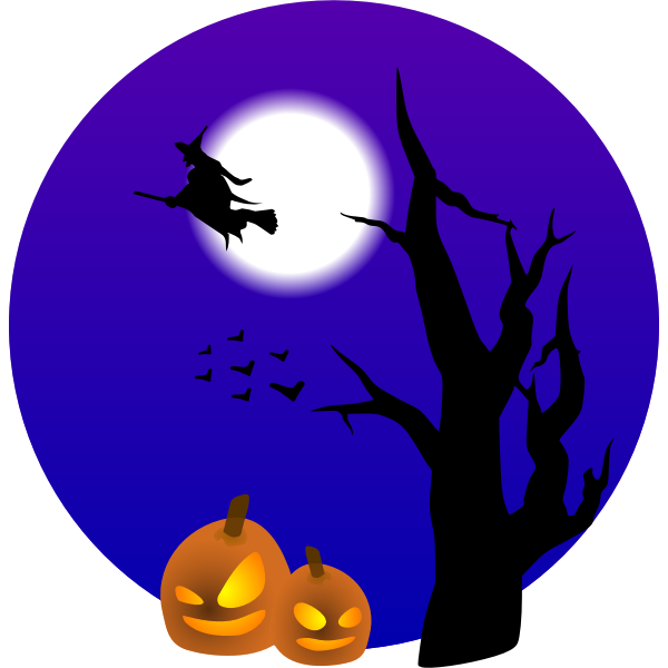 SVG Halloween scene vector image