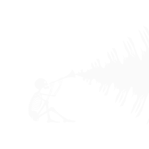 SVG Halloween Skeleton Playing Ghost Flute No Background
