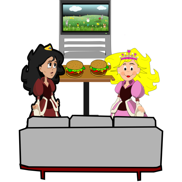 SVG Hamburger girls vector illustration