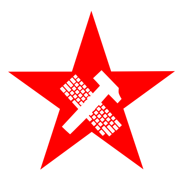SVG Hammer and keyboard in star vector illustration
