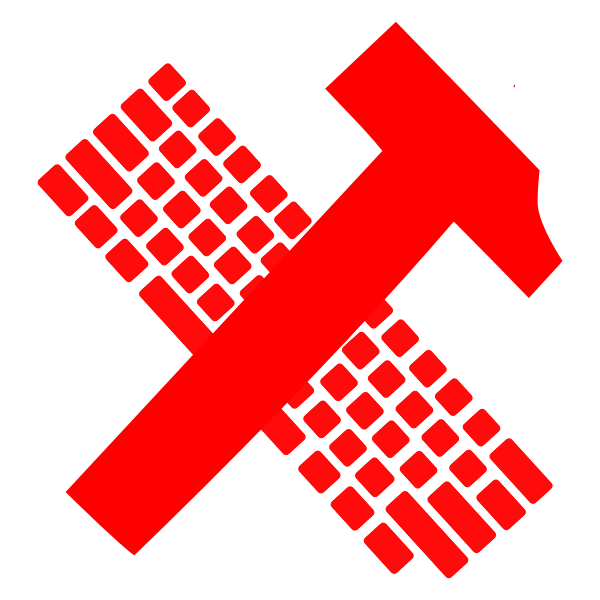 SVG Hammer and keyboard vector image