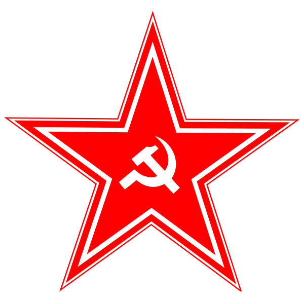 SVG Hammer and sickle in star vector drawing