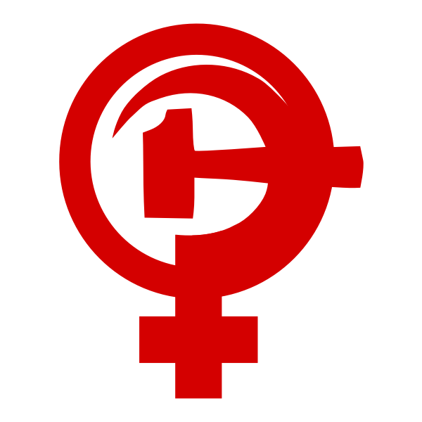 SVG Hammer and sickle with female sign