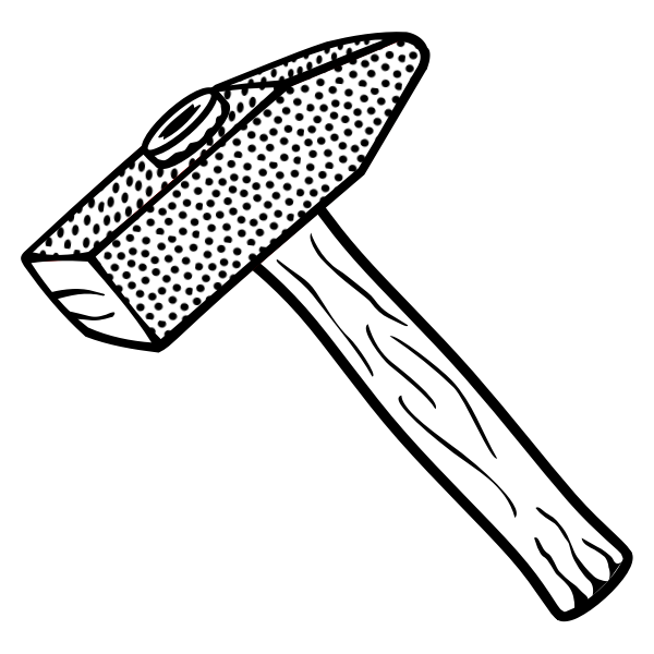 SVG Hammer line art vector image