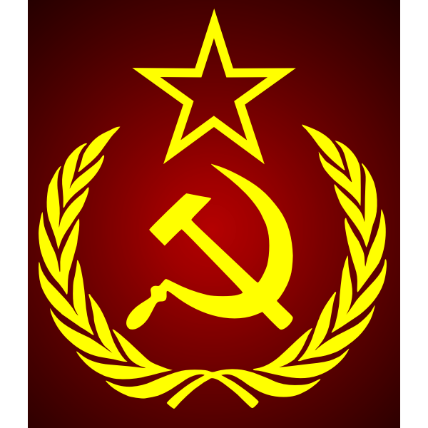 SVG Hammer sickle and star in laurel wreath vector illustration
