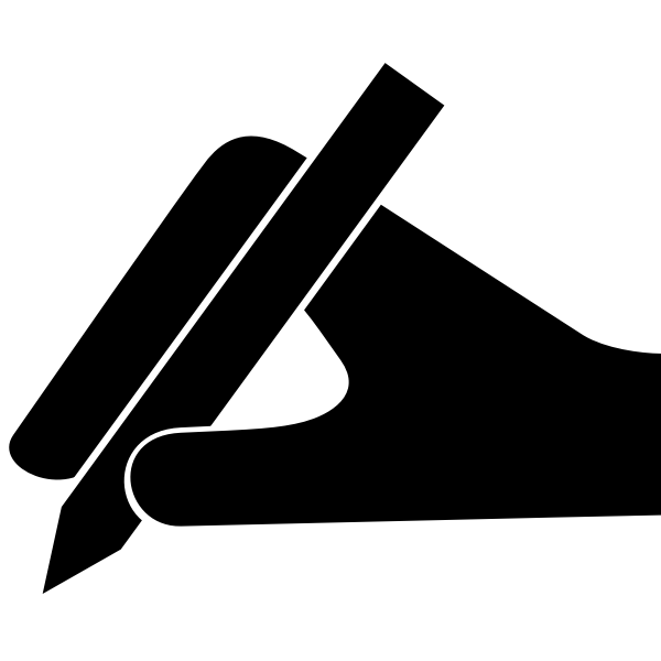 SVG Hand and pen vector silhouette