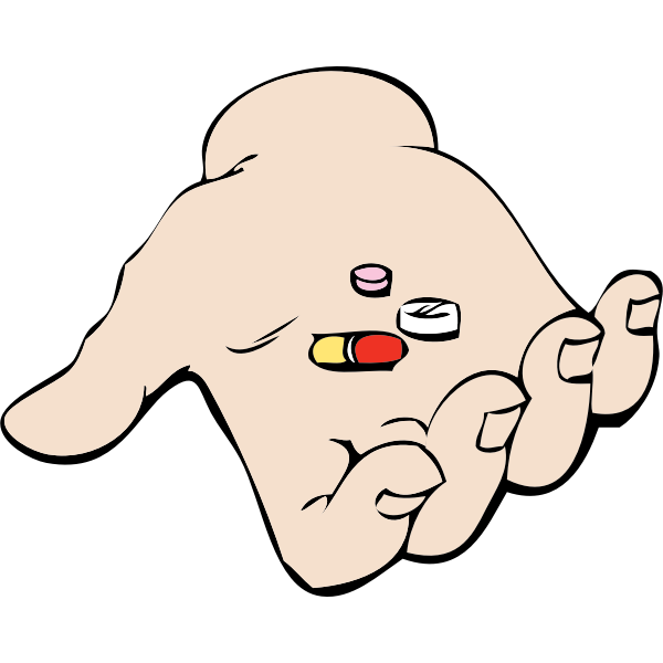 SVG hand and pills vector image