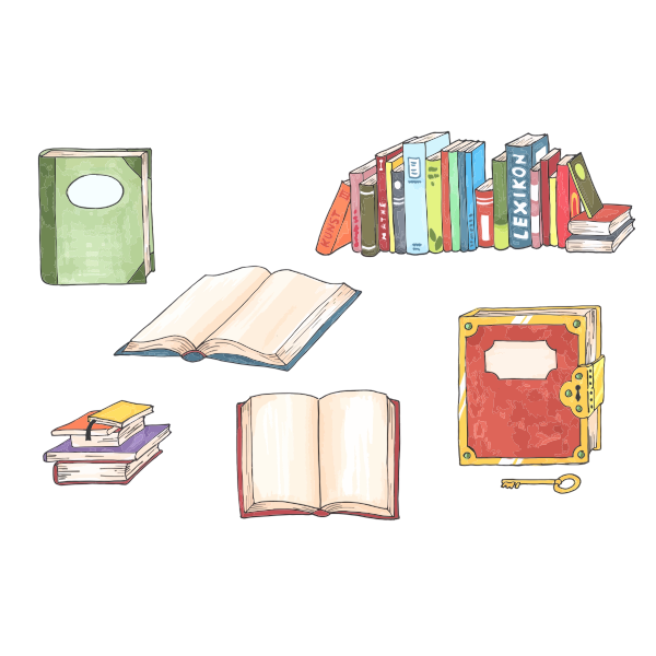 SVG Hand-drawn books