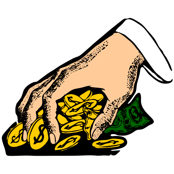 SVG Hand grabbing money vector illustration