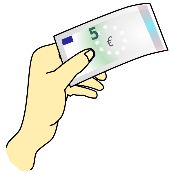 SVG Hand holding 5 euros