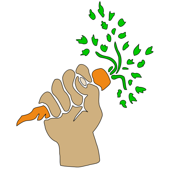 SVG Hand holding carrot vector image