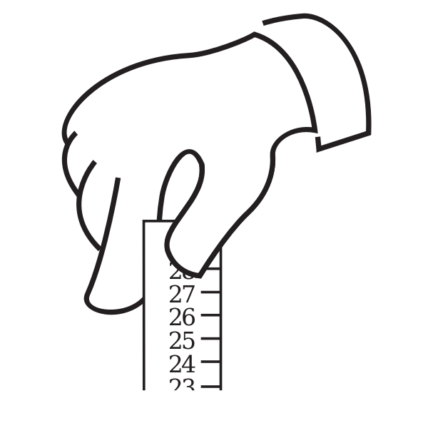 SVG Hand holding tape meter vector clip art