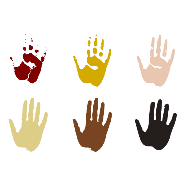 SVG Hand prints in different colors vector illustration