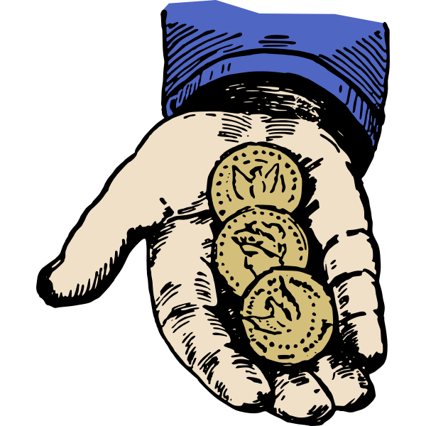 SVG Hand With Coins