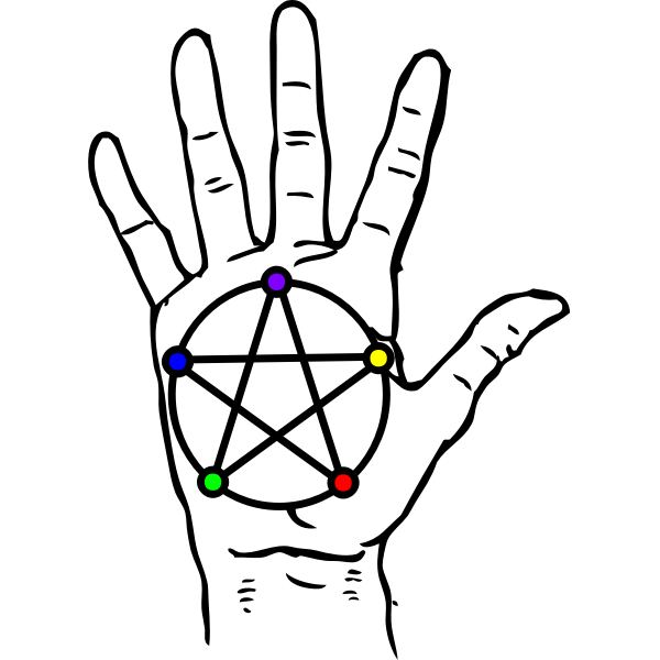 SVG Hand with pentacle
