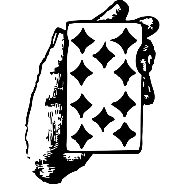 SVG Hand with ten of diamonds vector graphics