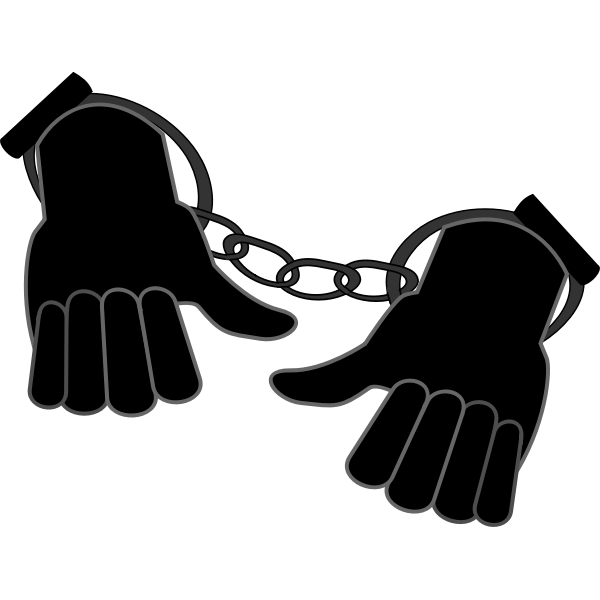 SVG Hands enclosed in handcuffs