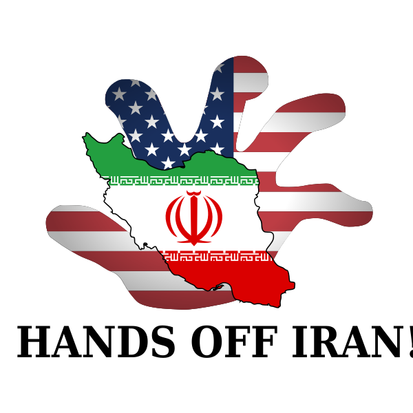 SVG Hands Off Iran poster vector image