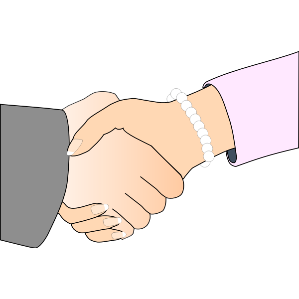 SVG Handshake man and woman vector