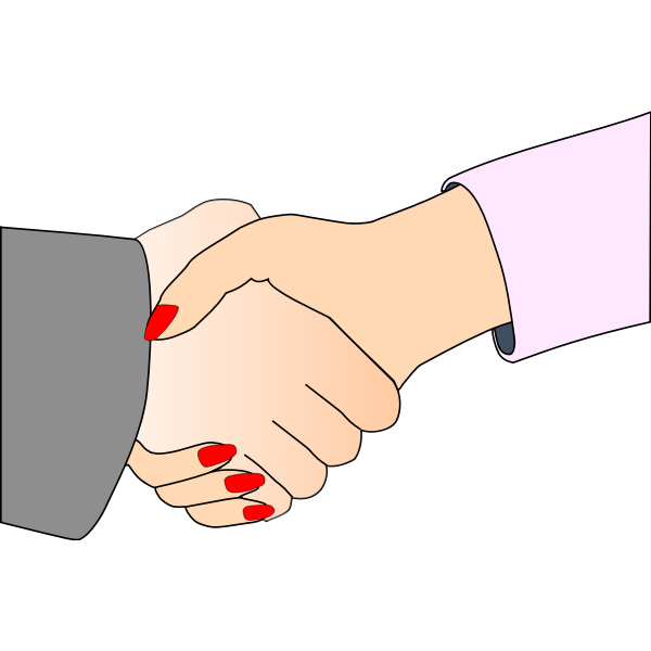 SVG Handshake with Black Outline