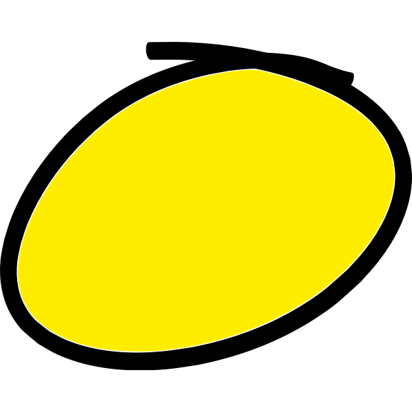 SVG Handwritten yellow circle with black border