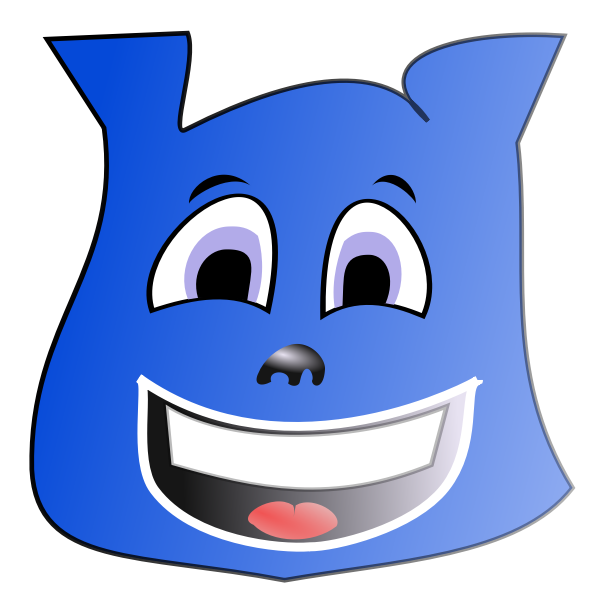 SVG Happy blue emoticon