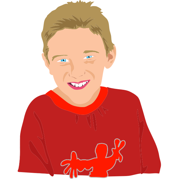 SVG Happy boy portrait