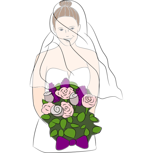 SVG Happy bride clip art