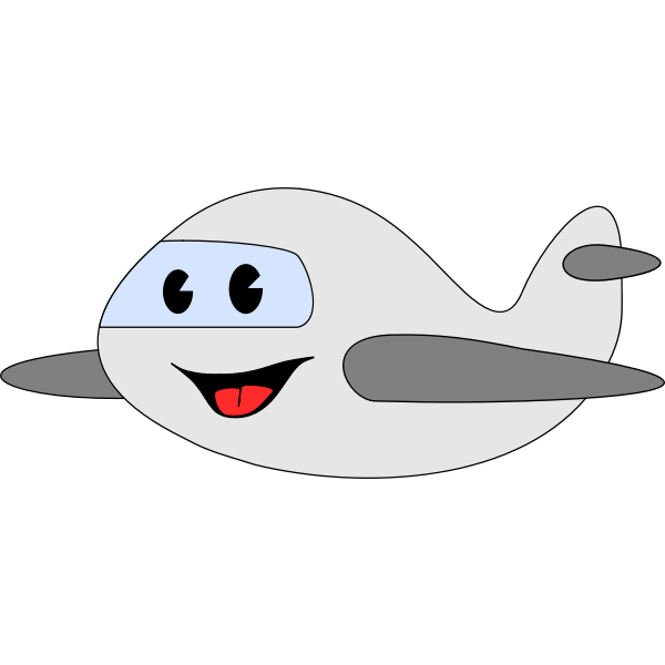 SVG Happy cartoon airplane